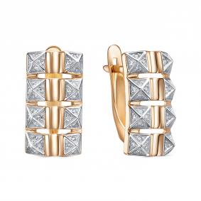 Золотые серьги КЮЗ Del'ta D1207496 с фианитом D1207496 фото