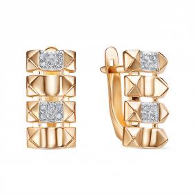 Золотые серьги КЮЗ Del'ta D1207513 с фианитом D1207513 фото