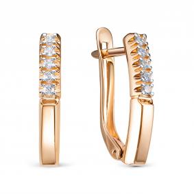 Золотые серьги КЮЗ Del'ta D1207674 с фианитом D1207674 фото