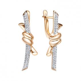 Золотые серьги КЮЗ Del'ta D1207704 с фианитом D1207704 фото