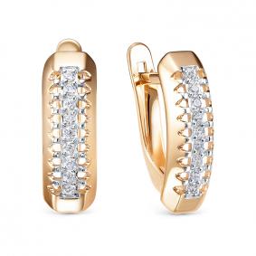 Золотые серьги КЮЗ Del'ta D1207707 с фианитом D1207707 фото