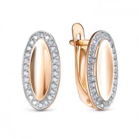 Золотые серьги КЮЗ Del'ta D1207712 с фианитом D1207712 фото