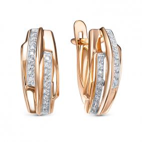 Золотые серьги КЮЗ Del'ta D1207715 с фианитом D1207715 фото