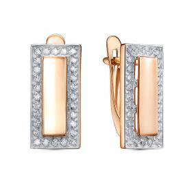 Золотые серьги КЮЗ Del'ta D1207725 с фианитом D1207725 фото