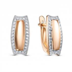 Золотые серьги КЮЗ Del'ta D1207737 с фианитом D1207737 фото