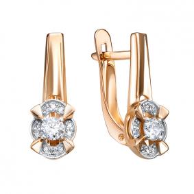 Золотые серьги КЮЗ Del'ta D1207779 с фианитом D1207779 фото