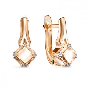 Золотые серьги КЮЗ Del'ta D1207815 с фианитом D1207815 фото
