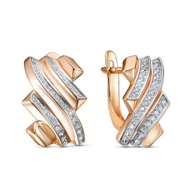Золотые серьги КЮЗ Del'ta D1207887 с фианитом D1207887 фото