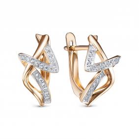 Золотые серьги КЮЗ Del'ta D1207908 с фианитом D1207908 фото