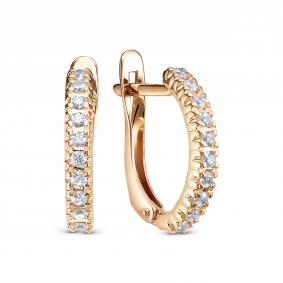 Золотые серьги КЮЗ Del'ta D1207916 с фианитом D1207916 фото