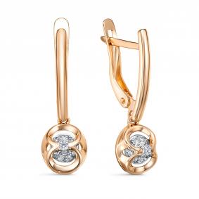 Золотые серьги КЮЗ Del'ta D1207918 с фианитом D1207918 фото