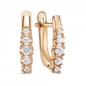 Золотые серьги КЮЗ Del'ta D1207939 с фианитом D1207939 фото