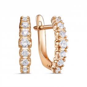 Золотые серьги КЮЗ Del'ta D1207943 с фианитом D1207943 фото