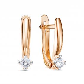 Золотые серьги КЮЗ Del'ta D1207968 с фианитом D1207968 фото