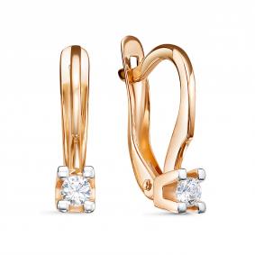 Золотые серьги КЮЗ Del'ta D1207970 с фианитом D1207970 фото