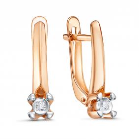 Золотые серьги КЮЗ Del'ta D1207976 с фианитом D1207976 фото
