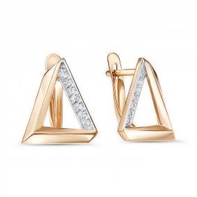 Золотые серьги КЮЗ Del'ta D1207978 с фианитом D1207978 фото