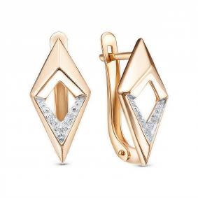 Золотые серьги КЮЗ Del'ta D1207980 с фианитом D1207980 фото