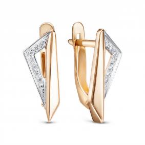 Золотые серьги КЮЗ Del'ta D1207981 с фианитом D1207981 фото