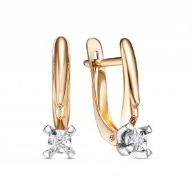 Золотые серьги КЮЗ Del'ta D1207983 с фианитом D1207983 фото