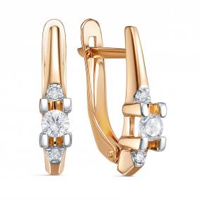 Золотые серьги КЮЗ Del'ta D1207988 с фианитом D1207988 фото