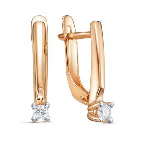 Золотые серьги КЮЗ Del'ta D1207993 с фианитом D1207993 фото