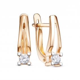 Золотые серьги КЮЗ Del'ta D1207995 с фианитом D1207995 фото