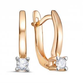 Золотые серьги КЮЗ Del'ta D1207996 с фианитом D1207996 фото