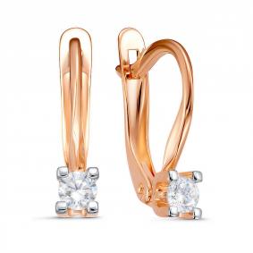Золотые серьги КЮЗ Del'ta D1207997 с фианитом D1207997 фото