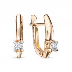 Золотые серьги КЮЗ Del'ta D1207998 с фианитом D1207998 фото