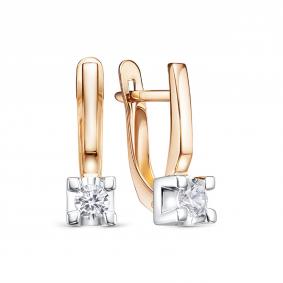 Золотые серьги КЮЗ Del'ta D1207999 с фианитом D1207999 фото