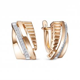 Золотые серьги КЮЗ Del'ta D1208013 с фианитом D1208013 фото