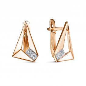 Золотые серьги КЮЗ Del'ta D1208017 с фианитом D1208017 фото
