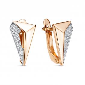 Золотые серьги КЮЗ Del'ta D1208018 с фианитом D1208018 фото