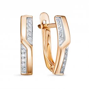 Золотые серьги КЮЗ Del'ta D1208023 с фианитом D1208023 фото