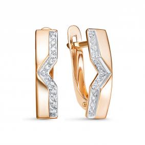 Золотые серьги КЮЗ Del'ta D1208026 с фианитом D1208026 фото
