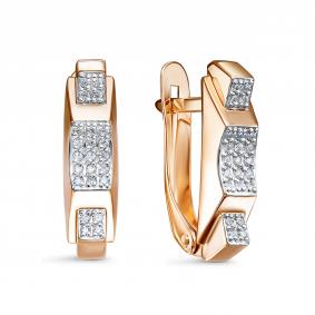 Золотые серьги КЮЗ Del'ta D1208033 с фианитом D1208033 фото