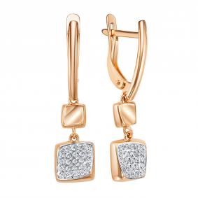 Золотые серьги КЮЗ Del'ta D1208034 с фианитом D1208034 фото