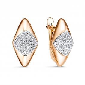 Золотые серьги КЮЗ Del'ta D1208041 с фианитом D1208041 фото