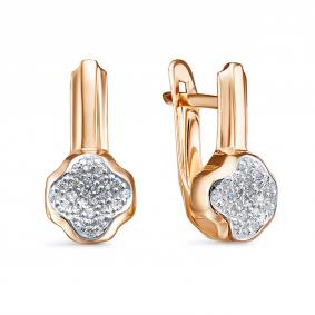 Золотые серьги КЮЗ Del'ta D1208045 с фианитом D1208045 фото