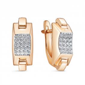 Золотые серьги КЮЗ Del'ta D1208046 с фианитом D1208046 фото