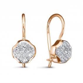 Золотые серьги КЮЗ Del'ta D1208047 с фианитом D1208047 фото