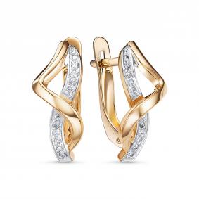 Золотые серьги КЮЗ Del'ta D1208080 с фианитом D1208080 фото