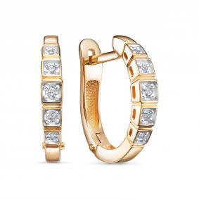 Золотые серьги КЮЗ Del'ta D1208096 с фианитом D1208096 фото