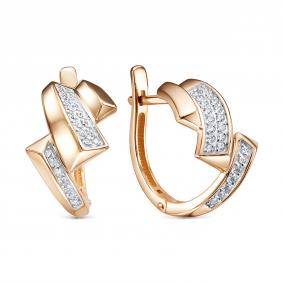 Золотые серьги КЮЗ Del'ta D1208103 с фианитом D1208103 фото