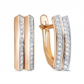 Золотые серьги КЮЗ Del'ta D1208108 с фианитом D1208108 фото