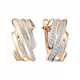 Золотые серьги КЮЗ Del'ta D1208125 с фианитом D1208125 фото