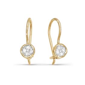 Золотые серьги КЮЗ Del'ta D120867 с фианитом D120867 фото