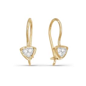 Золотые серьги КЮЗ Del'ta D120869 с фианитом D120869 фото