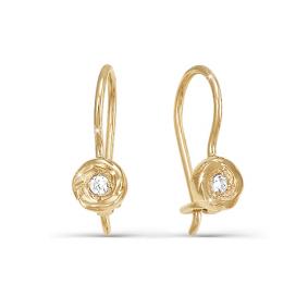 Золотые серьги КЮЗ Del'ta D120878 с фианитом D120878 фото